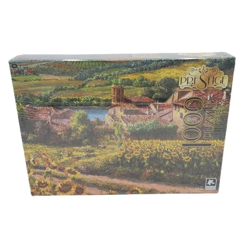 Sealed Karmin Prestige‎ 1000 Piece Puzzle Villa Sunflowers Field Nature Family
